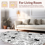 Bold Floral Outline Pattern Rug