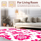 Vibrant Pink Floral Pattern Design Rug