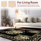 Bold Tiger Faces Within Ornate Frame Rug