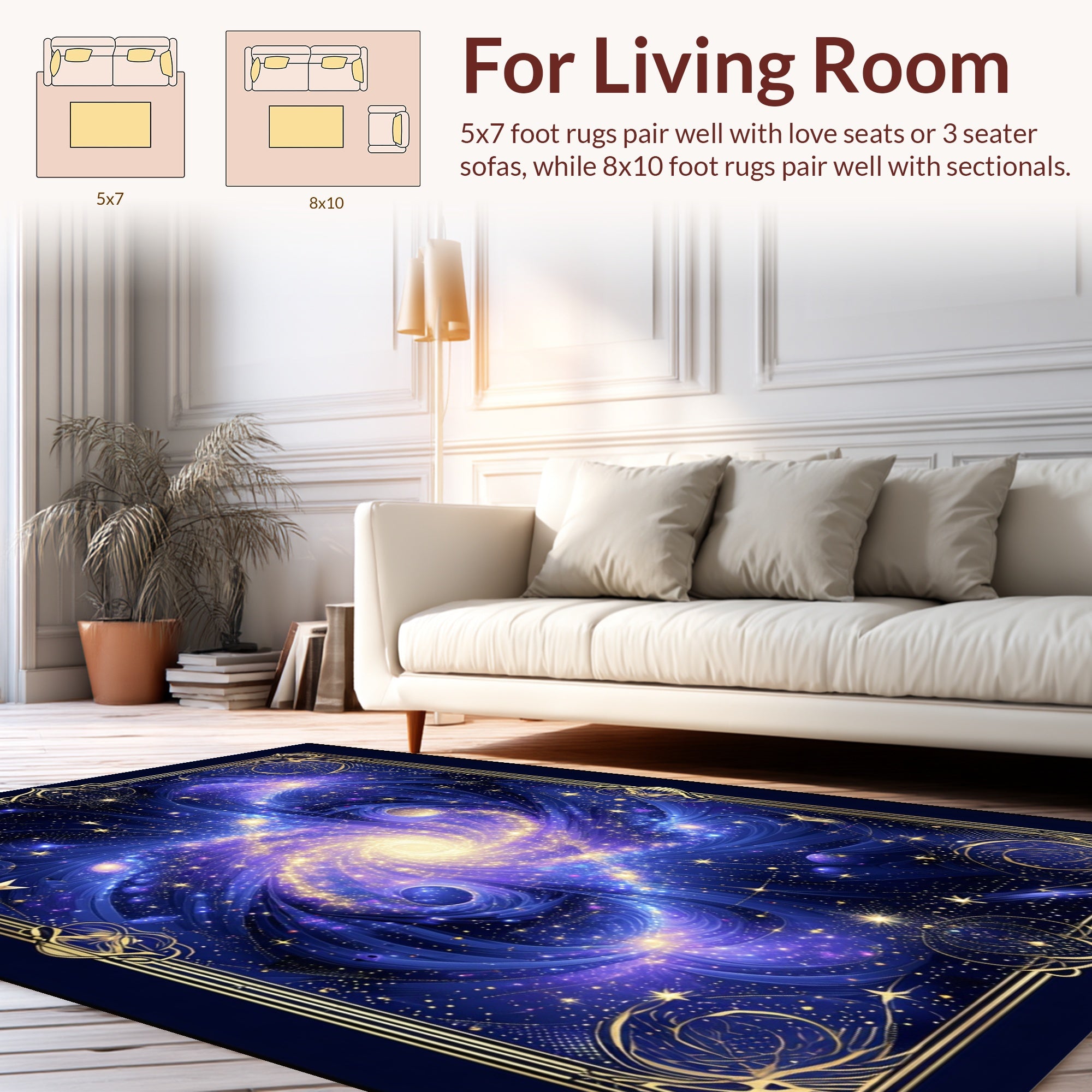 Cosmic Swirl Starry Night Rug