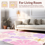 Playful Purple Animal Flower Pattern Rug