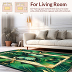 Emerald Butterfly Gold Leaf Art Nouveau Rug
