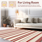 Classic Red Cream Stripe Pattern Rug