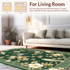 Emerald Bird Floral Garden Pattern Rug