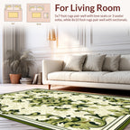 Lush Green Baroque Floral Pattern Rug