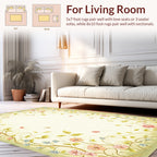 Whimsical Floral Vine Butterfly Pattern Rug