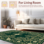 Elegant Golden Floral Outline Rug
