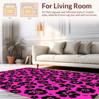 Bold Black Floral Print Rug
