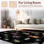 Insect Diversity Textured Black Rug