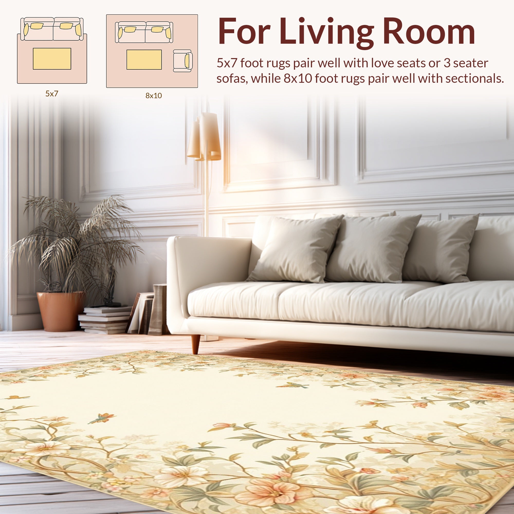 Vintage Floral Scrollwork Delight Rug