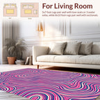 Pink Blue Cream Swirl Pattern Rug