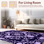 Elegant Lilac Floral Symmetry Design Rug