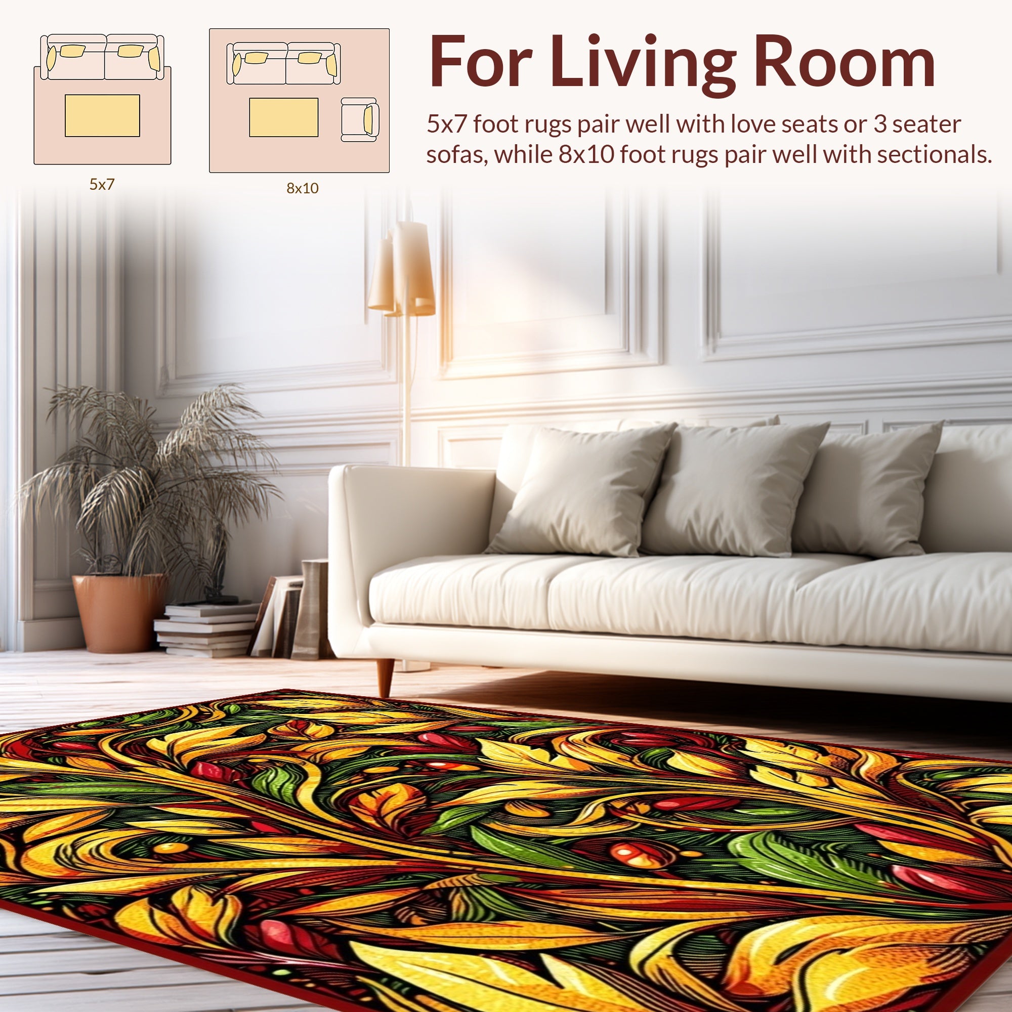 Intricate Floral Vine Pattern Rug
