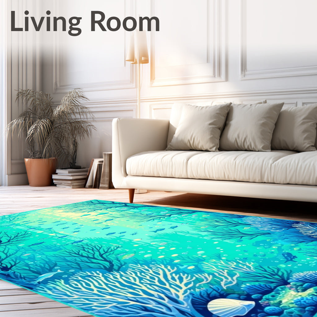 Underwater Coral Reef Fish Design Rug
