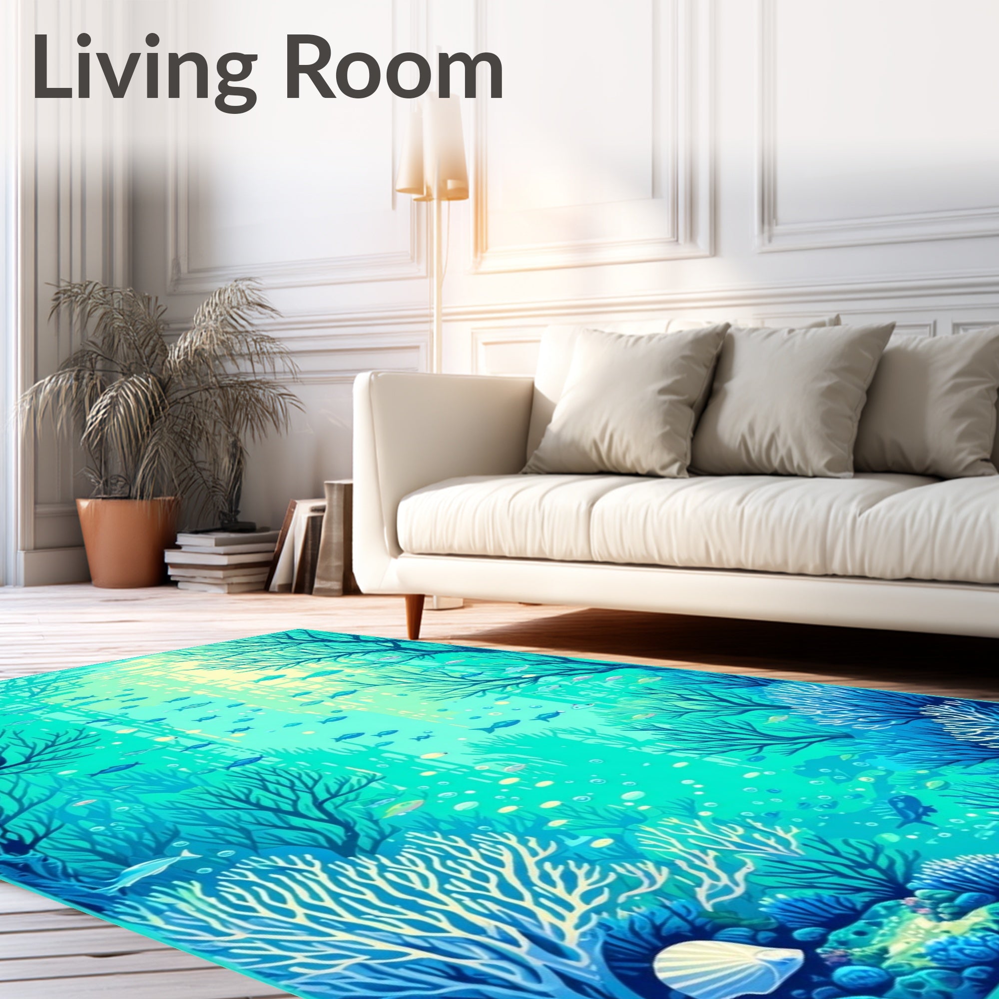 Underwater Coral Reef Fish Design Rug
