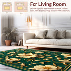 Ornate Gold Floral Embossed Rug