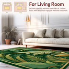 Emerald Lush Tropical Foliage Design Rug