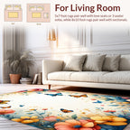 Vibrant Floral Butterfly Dance Rug