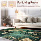 Emerald Garden Floral Gold Design Rug