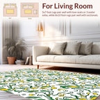 Emerald Gold Flowing Floral Swirls Rug