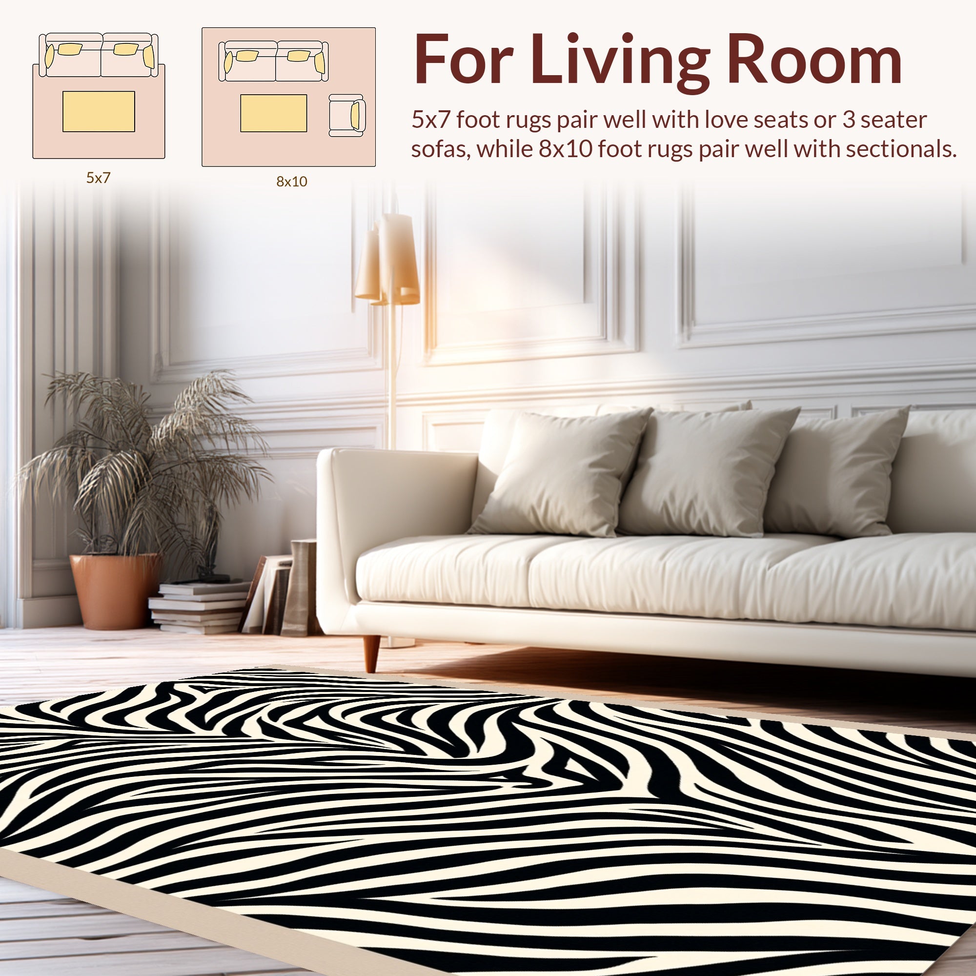 Bold Zebra Stripe Classic Pattern Rug