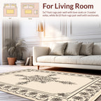 Elegant Floral Medallion Border Rug
