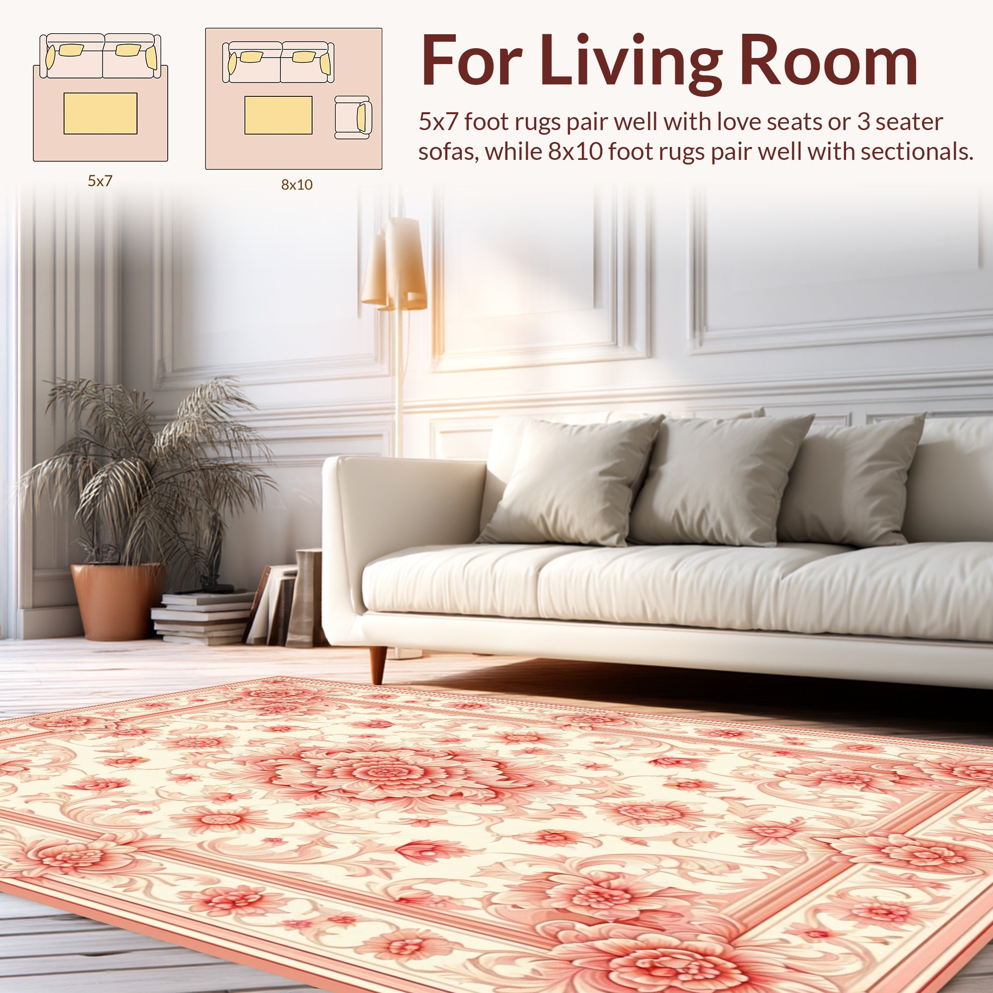 Vintage Floral Symmetry Pastel Rug