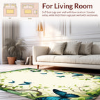 Whimsical Butterfly Emerald Garden Rug