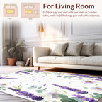 Lavender Daisy Floral Whimsical Rug