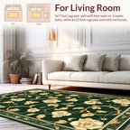 Ornate Gold Floral Vine Design Rug
