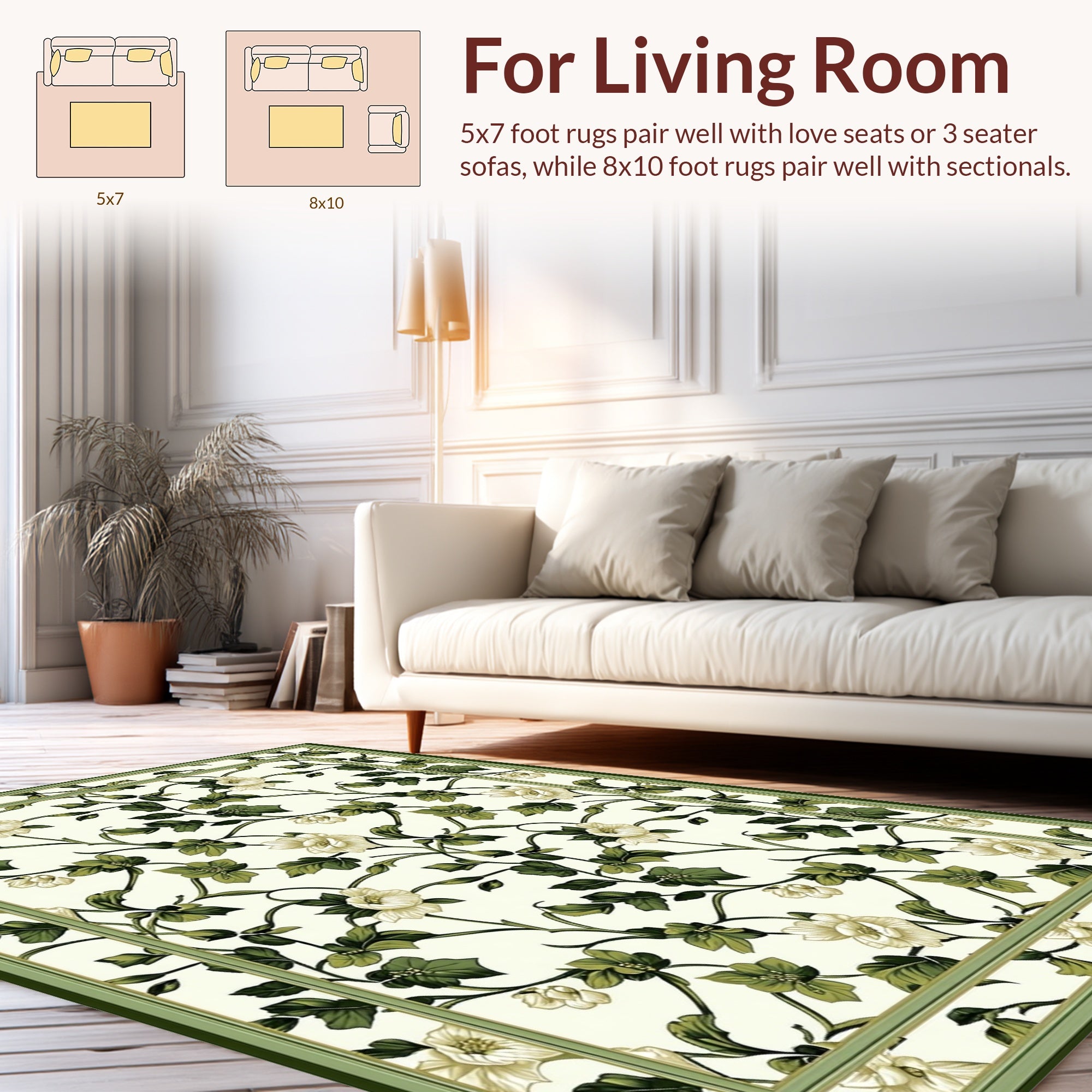 Classic Floral Vine Motif Rug