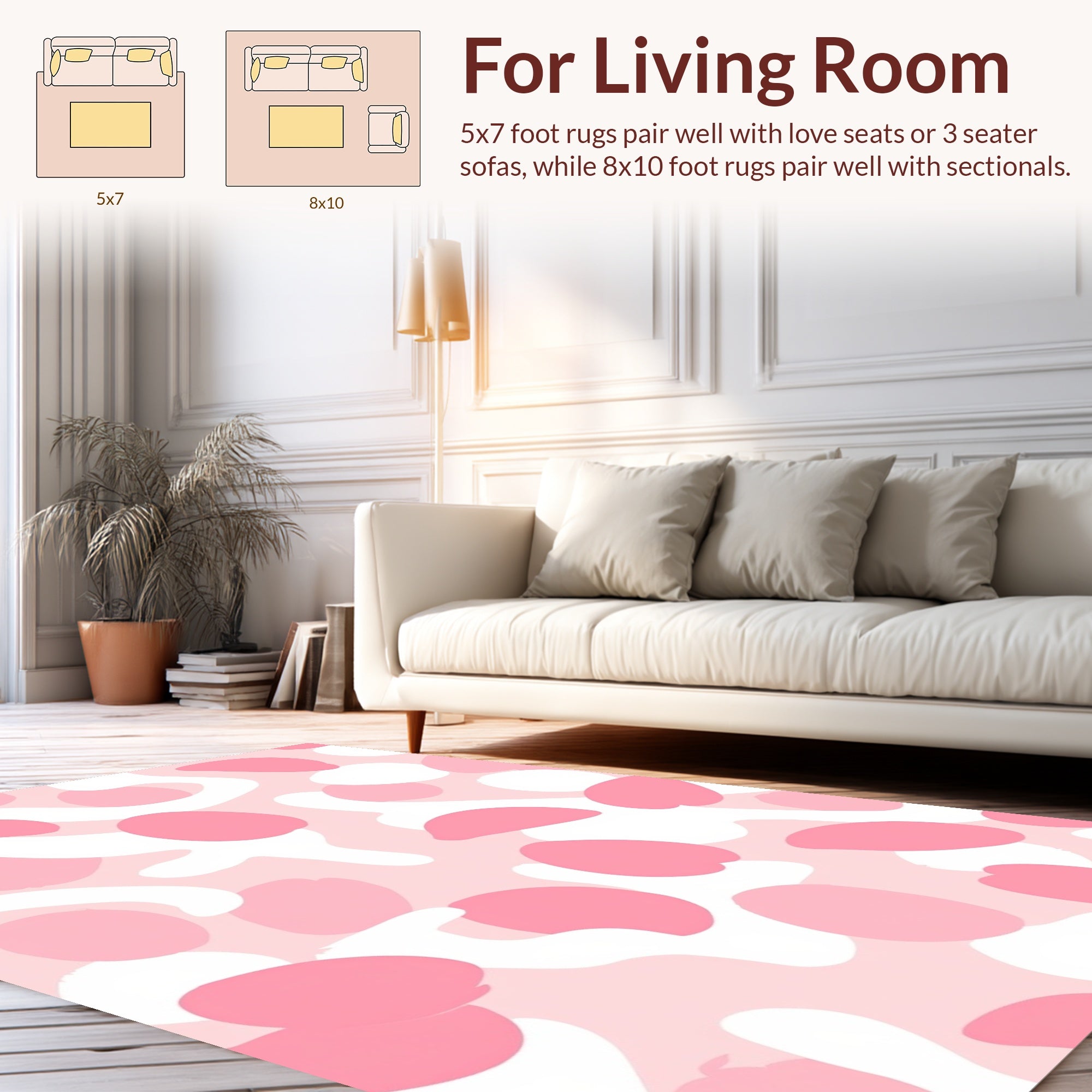 Abstract Pink Blob Organic Pattern Rug