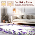 Purple Lavender Floral Nature Design Rug