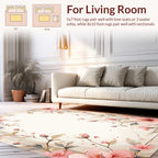 Elegant Pink Floral Sprig Design Rug