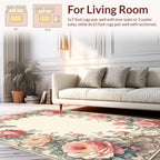 Pink Romantic Floral Swirl Design Rug