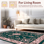 Emerald And Pink Floral Art Nouveau Rug