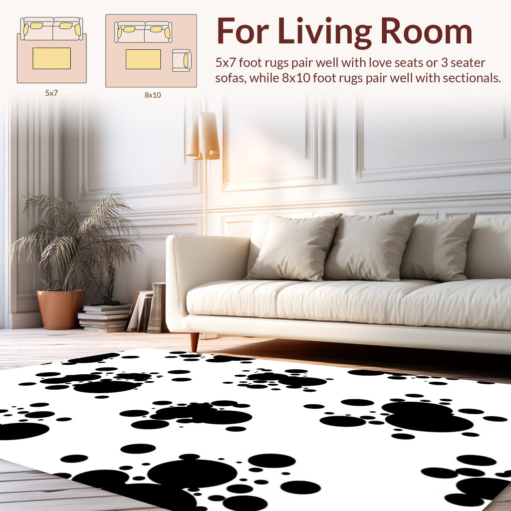 Black Dots Pattern Rug