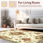 Elegant Floral Scrollwork Cream Rug