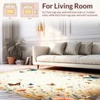 Whimsical Butterflies Floral Garden Rug