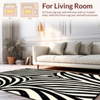 Bold Organic Black White Stripes Rug