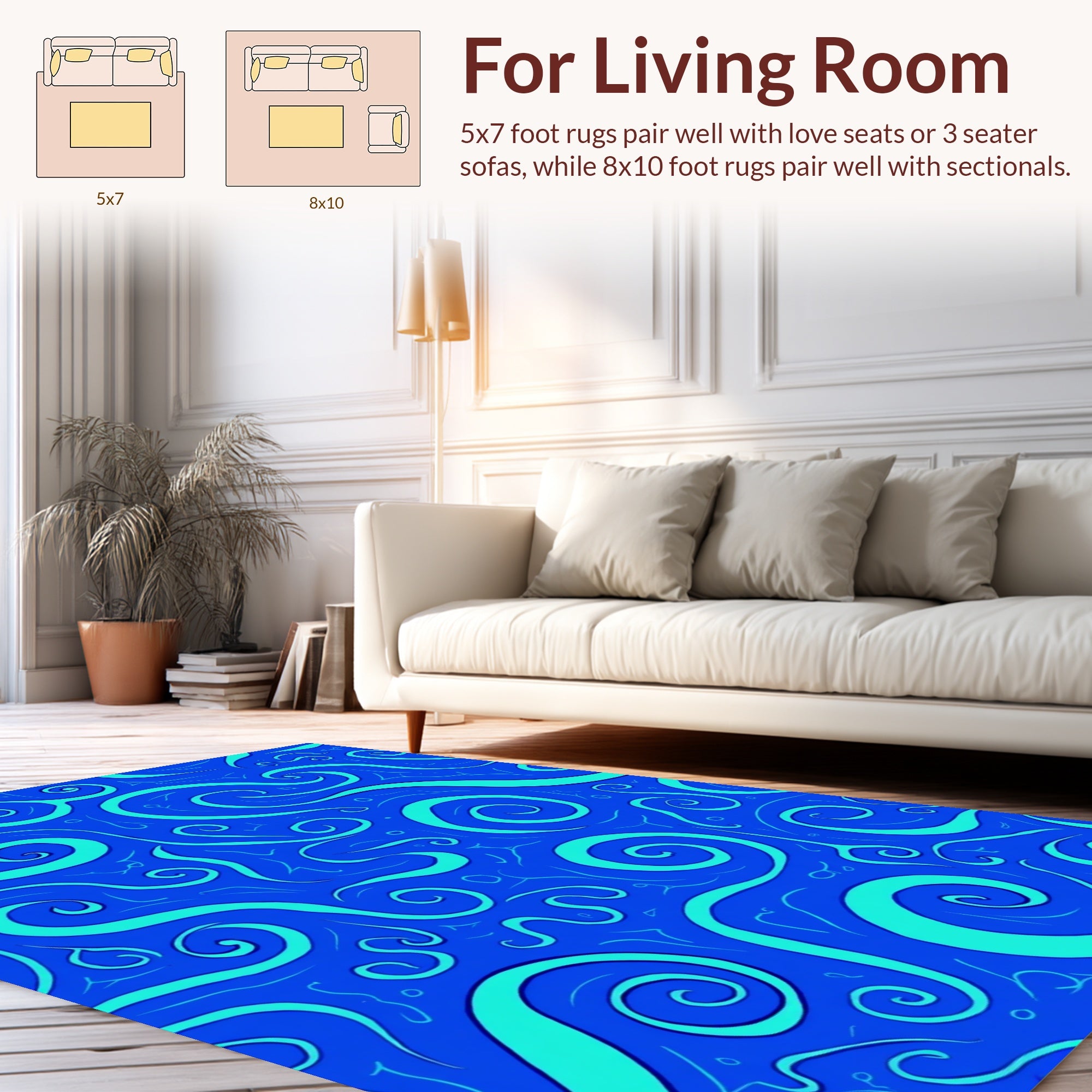 Vibrant Swirl Abstract Pattern Rug
