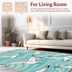 Seagull Flight Across Wavy Ocean Design Rug