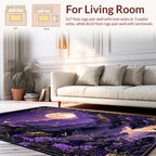 Enchanting Moonlit Mountain Landscape Rug
