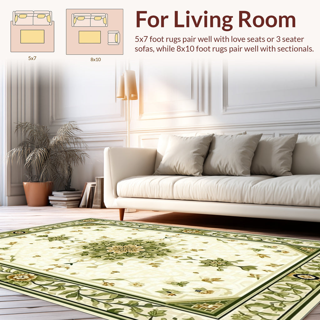 Classic Floral Scrollwork Medallion Rug