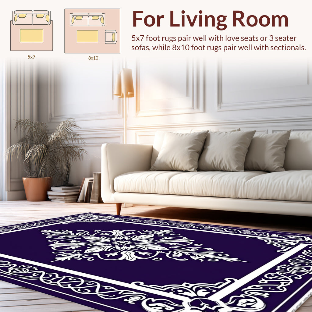 Intricate Floral Medallion Ivory Design Rug