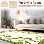 Green Vine Scroll Pattern Rug