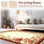 Ornate Floral Vines Border Design Rug