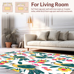 Whimsical Birds Floral Pattern Rug