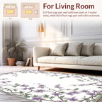 Delicate Lavender Floral Vine Accents Rug