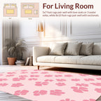 Pink Floral Patterned Pastel Rug